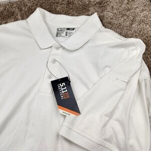 5.11 Tactical Mens 71182 Short Sleeve Polo Shirt White Size 3XL NWT